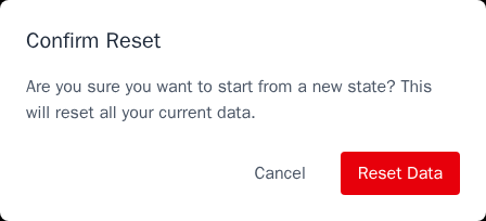 Reset confirmation before creating a schedule