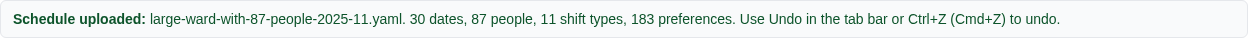 Compact Schedule uploaded notice with imported counts and undo guidance